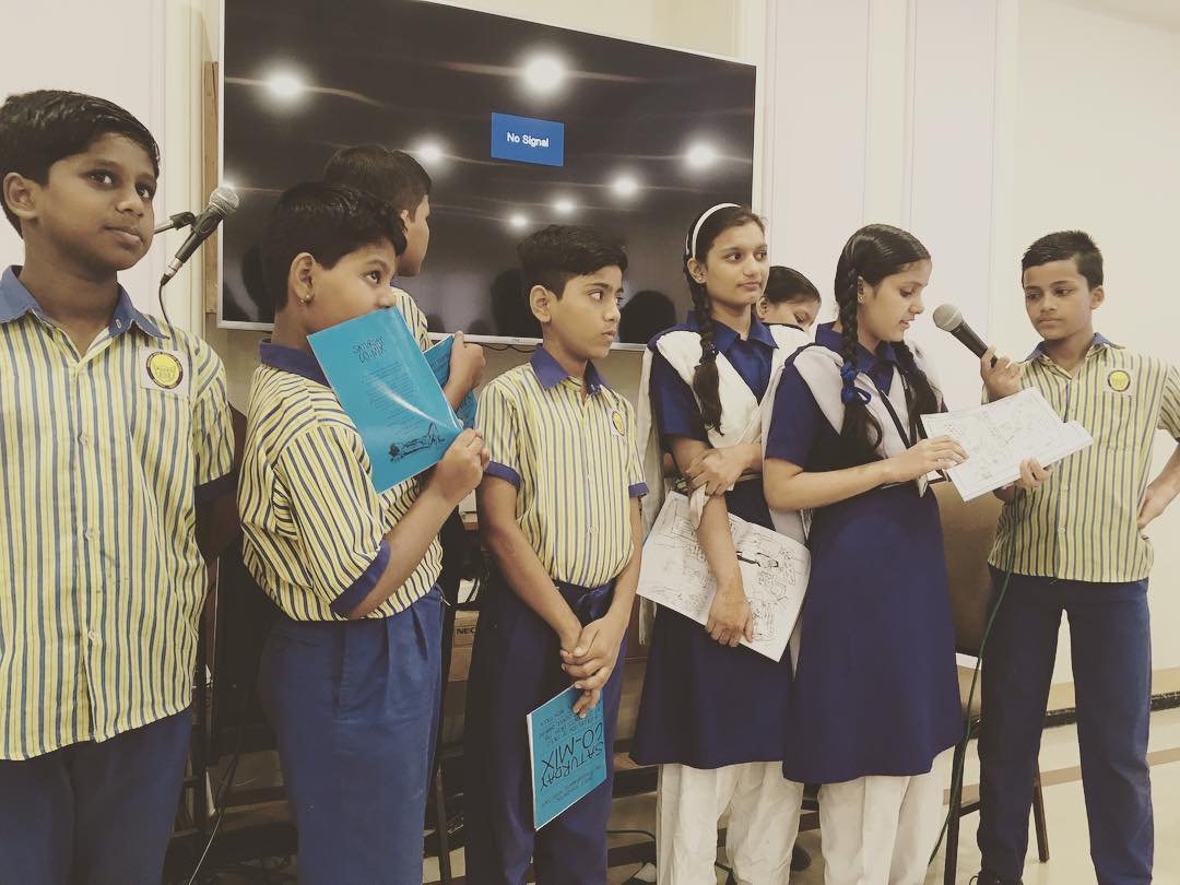 L-R,  Murshid Raza, Shahid Raza, Gayasuddin Shaikh, Lalit Gupta,  Naznine Idrisi, Gulnaaz Shaikh, Afreen Idrisi and Roohulla Shaikh present thrier comix 